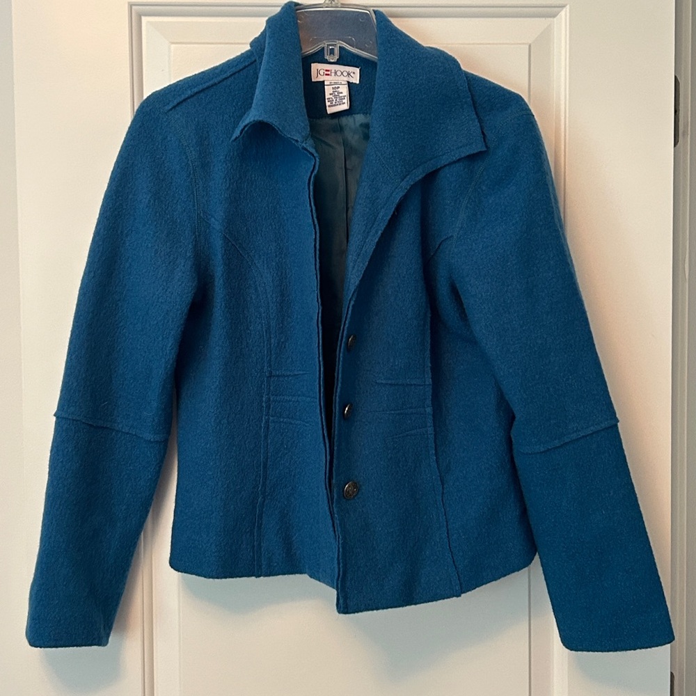 JG Hook Blue Wool Coat